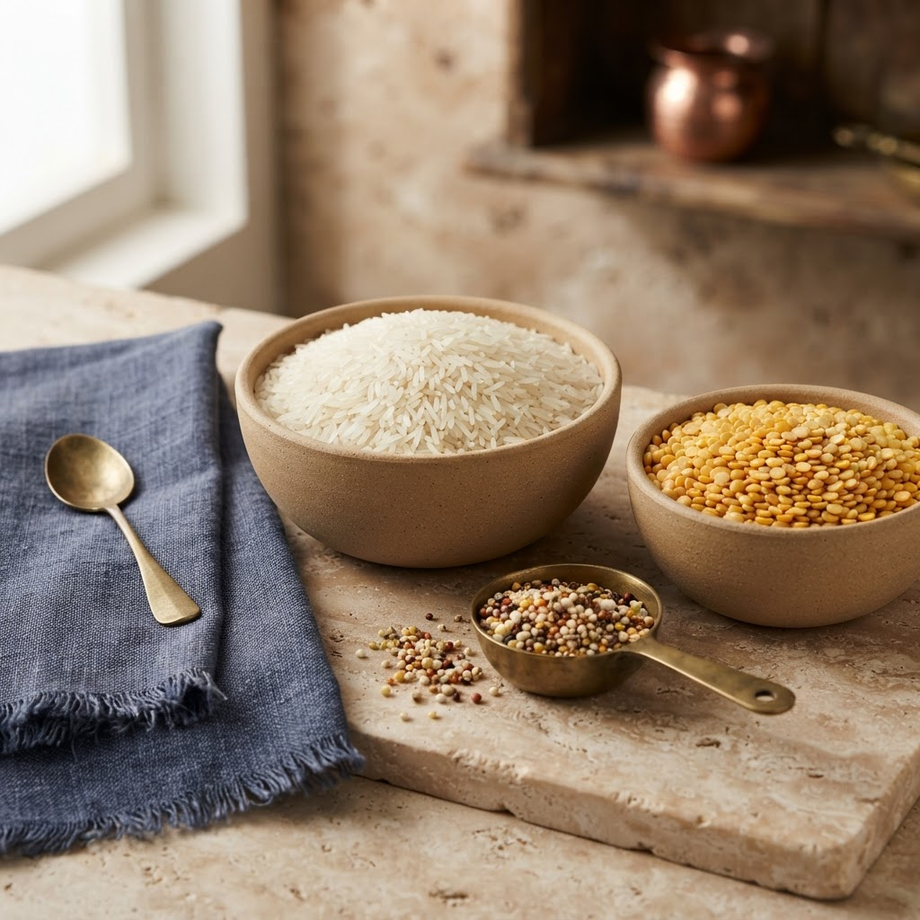 Rice, dal, and millets